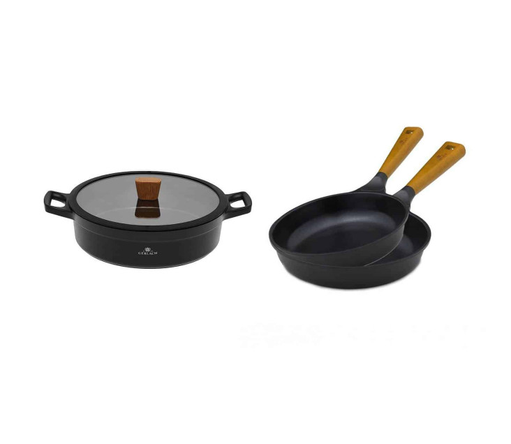Zestaw 2x patelni 24/28 cm + garnek 28 cm NATUR