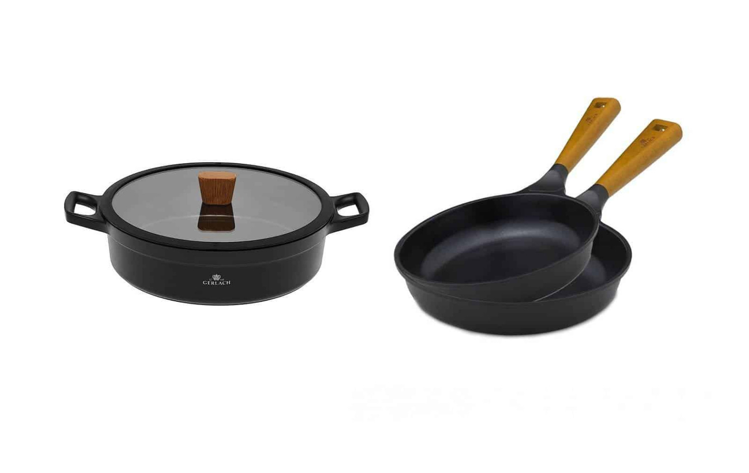 Zestaw 2x patelni 24/28 cm + garnek 28 cm NATUR