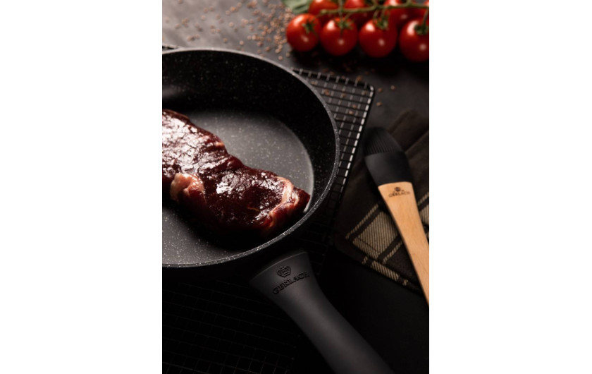 Zestaw patelnia głęboka 24 cm + patelnia grillowa 28 cm GRANITEX
