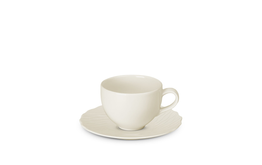 Serwis porcelanowy CELESTIA 38el. na 6os.: talerze obiadowe 18el.+ filiżanka ze spodkiem 12el. + kubek + salaterka