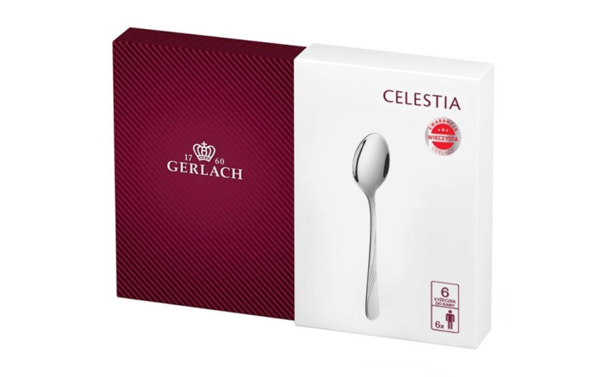 CELESTIA zestaw filiżanek ze spodkami 12el. + łyżeczki do kawy + widelczyki do ciasta CELESTIA/6os.