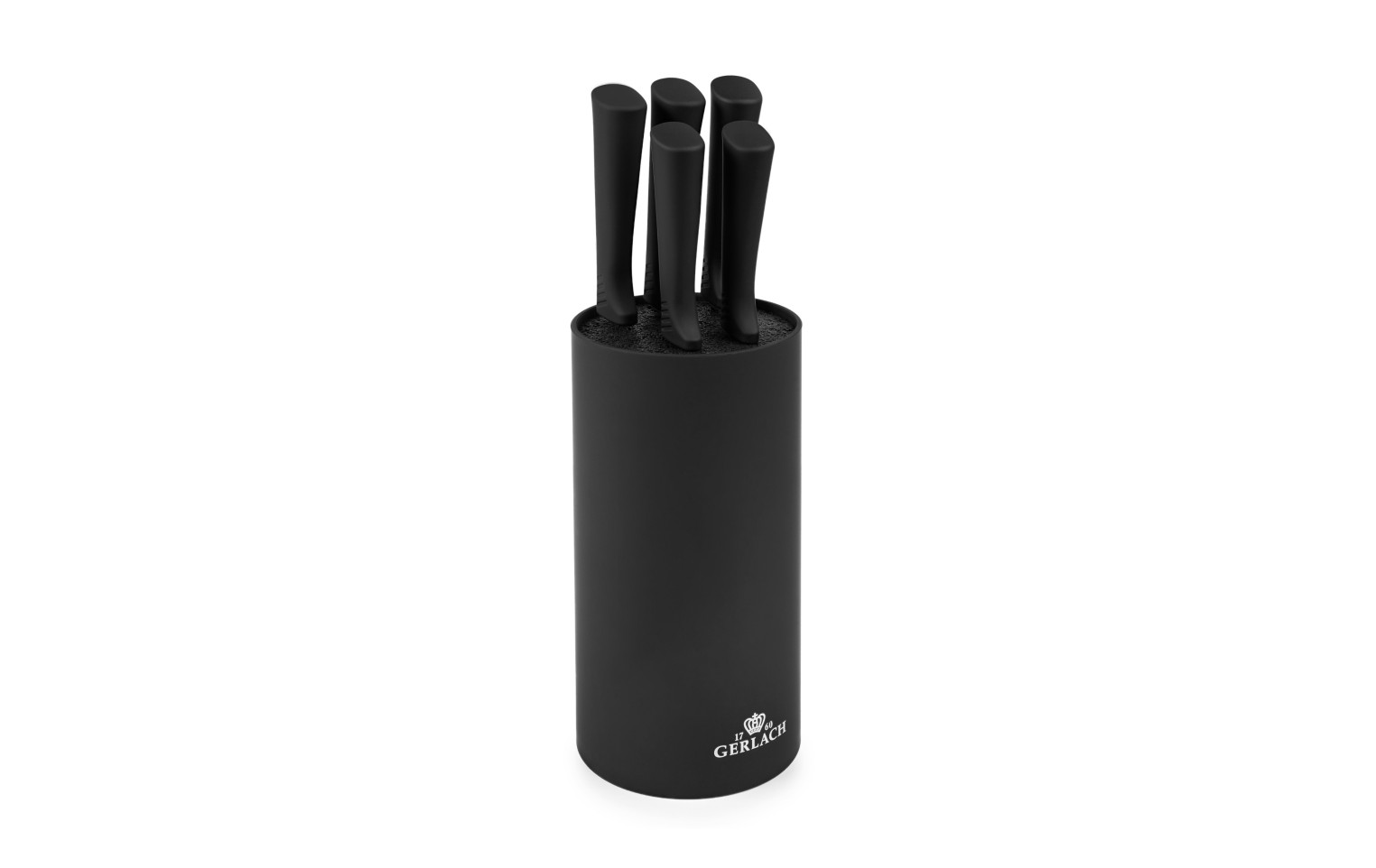 Zestaw noży w bloku SMART BLACK + SMART Ostrzałka Mini + Deska do krojenia dębowa NATUR 30x24 cm