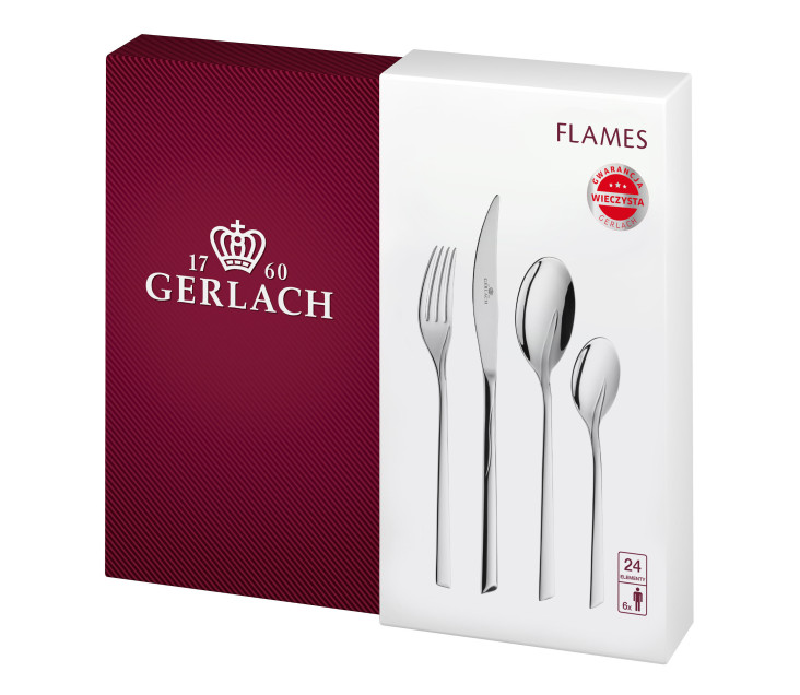 Zestaw sztućców 24 szt. FLAMES połysk