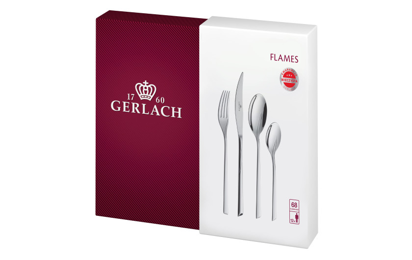 Zestaw sztućców 68 szt. FLAMES połysk