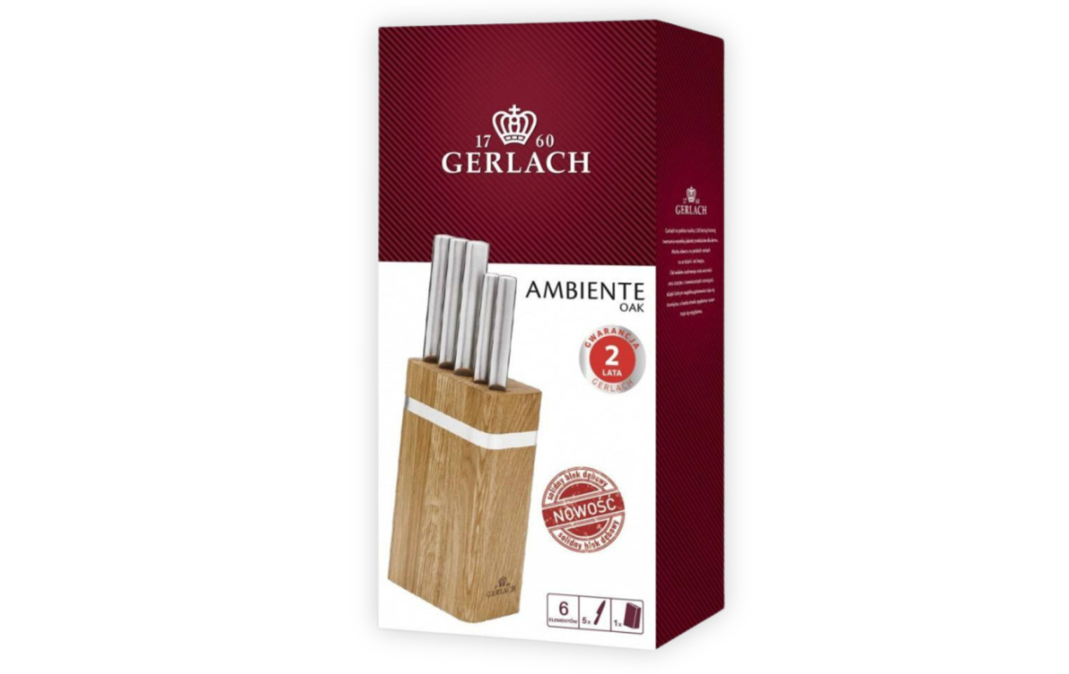 Zestaw noży w bloku Ambiente Oak
