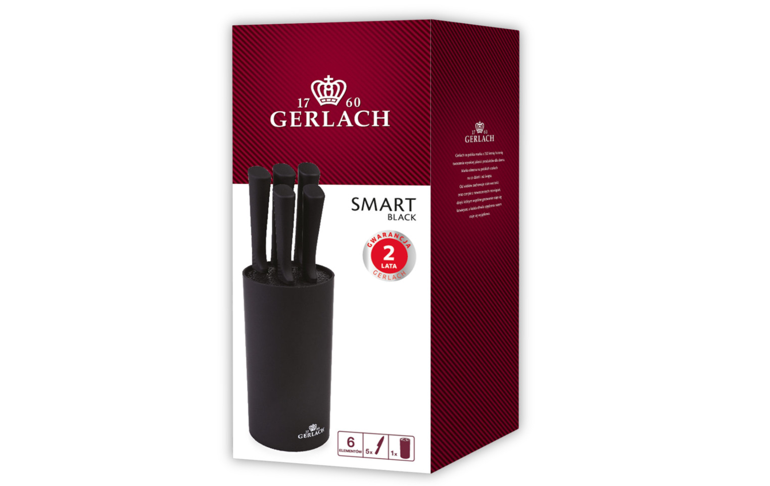 Zestaw noży w bloku  SMART BLACK