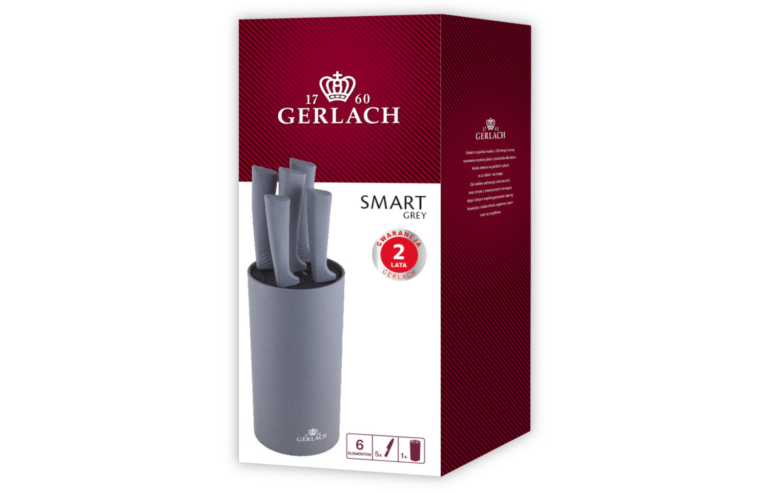 Zestaw noży w bloku SMART GREY