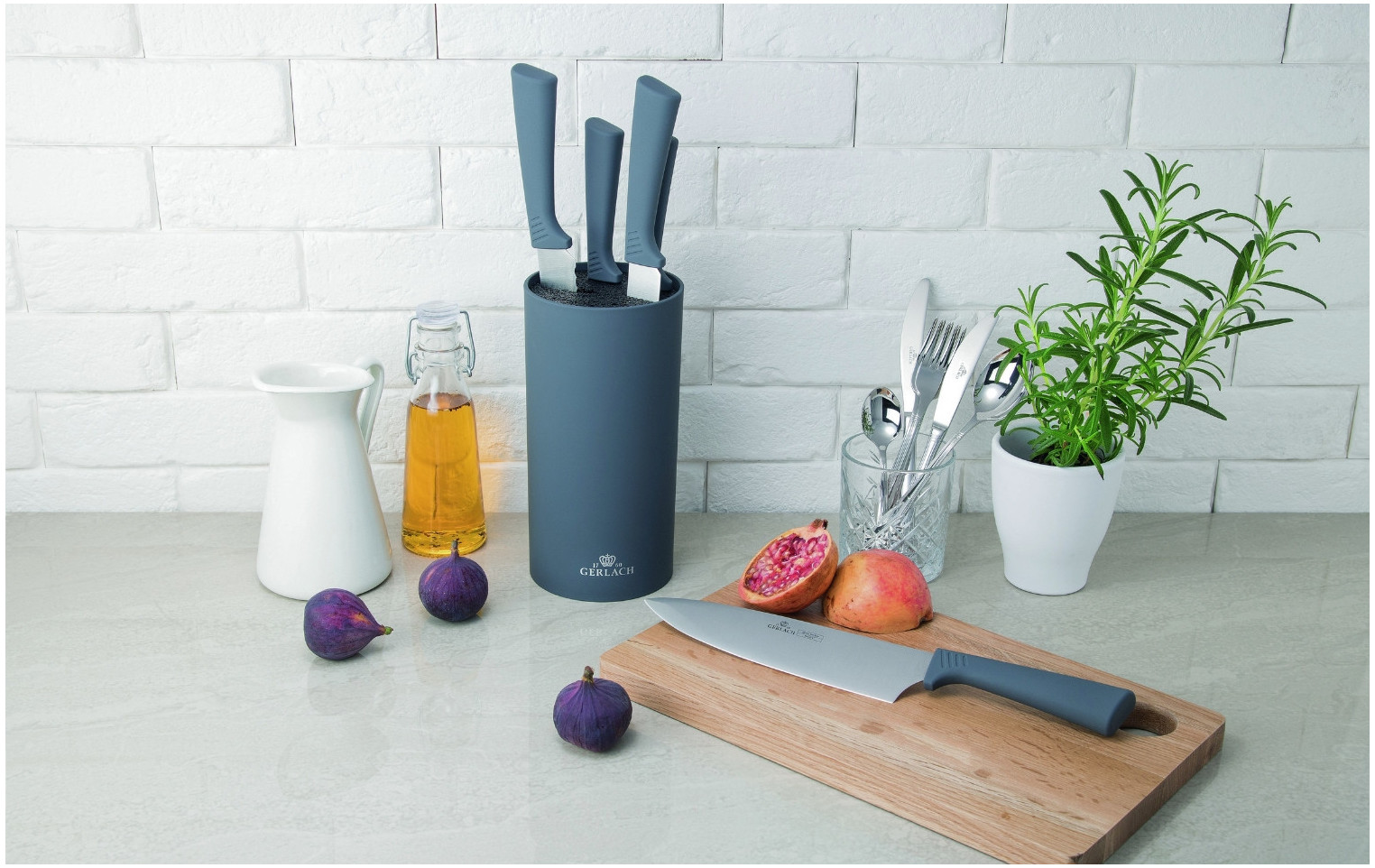 Zestaw noży w bloku SMART GREY