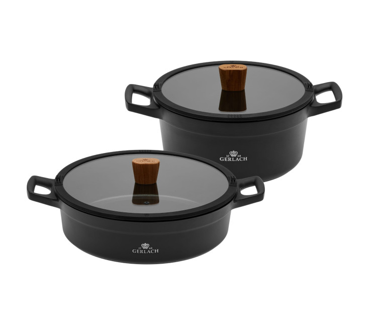 Zestaw 2x NATUR garnek aluminiowy z powłoką ceramiczną 24/28cm