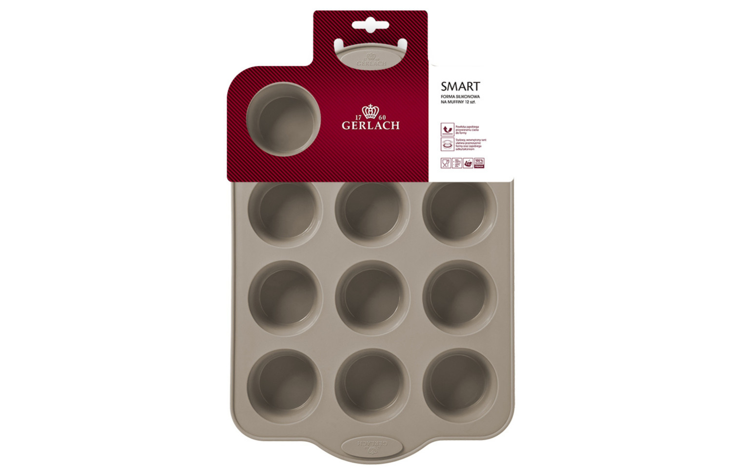 Silikonowa forma do pieczenia na muffiny 12szt SMART