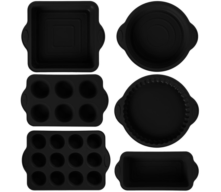 Zestaw form silikonowych do pieczenia 6 el. SMART BLACK