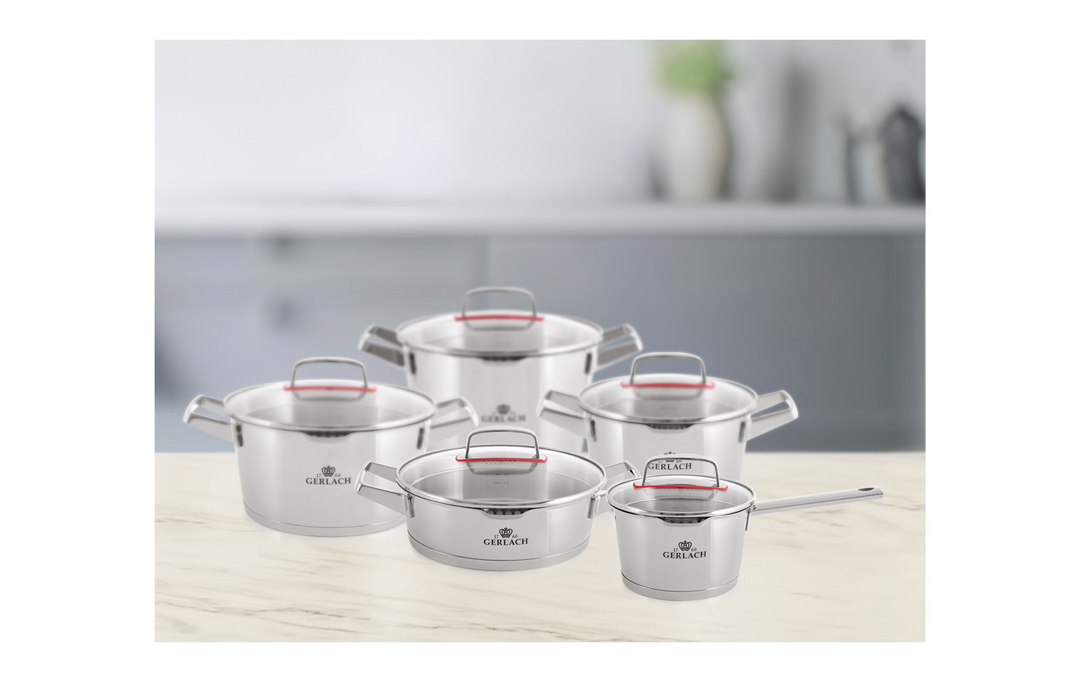 Zestaw garnków 10 el. SUPERIOR + szybkowar 6L AMBIENTE