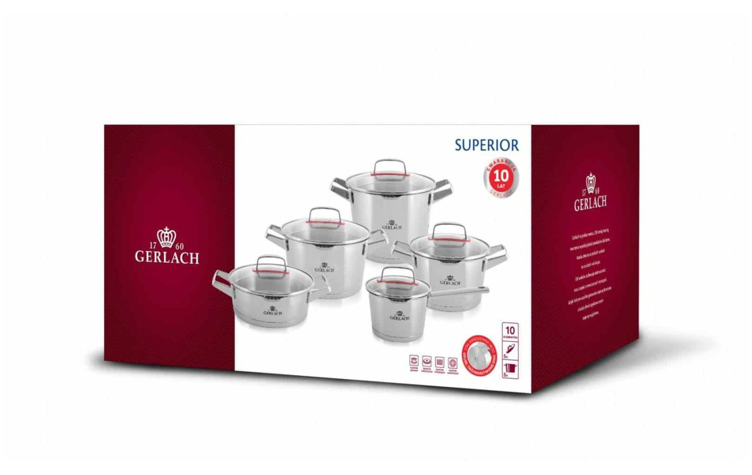 Zestaw garnków 10 el. SUPERIOR + szybkowar 6L AMBIENTE