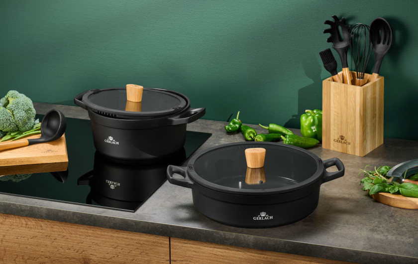 Zestaw 2x NATUR garnek aluminiowy z powłoką ceramiczną 24/28cm