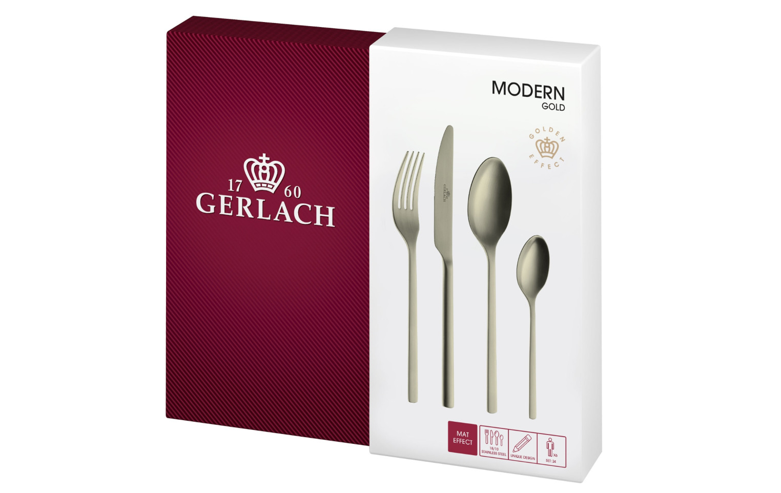 Zestaw sztućców złotych 24 szt. MODERN GOLD