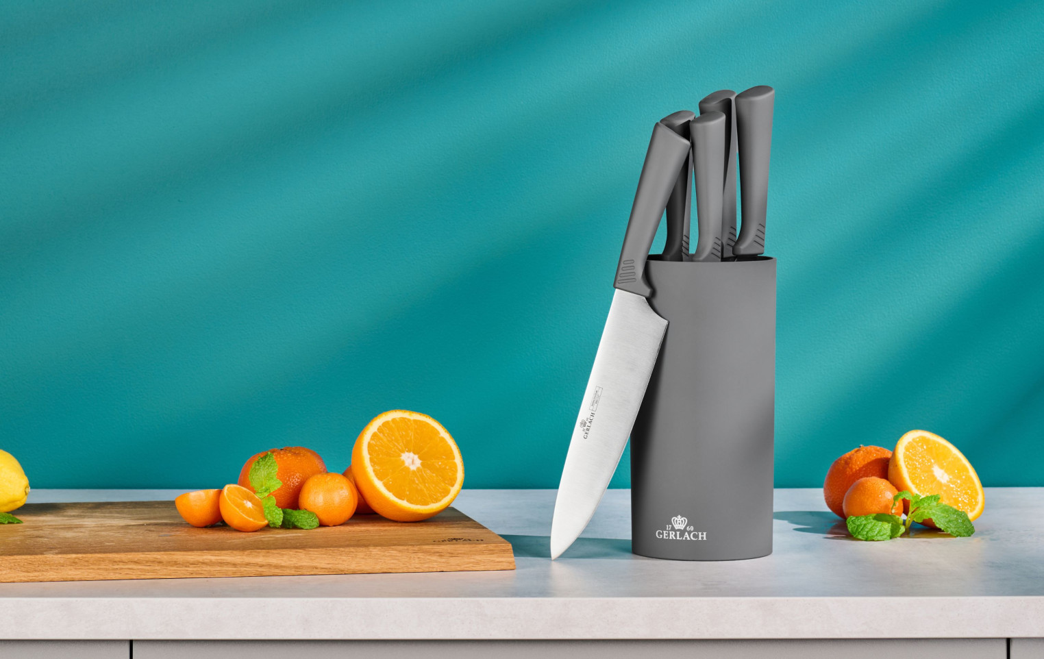 Zestaw noży w bloku SMART GREY