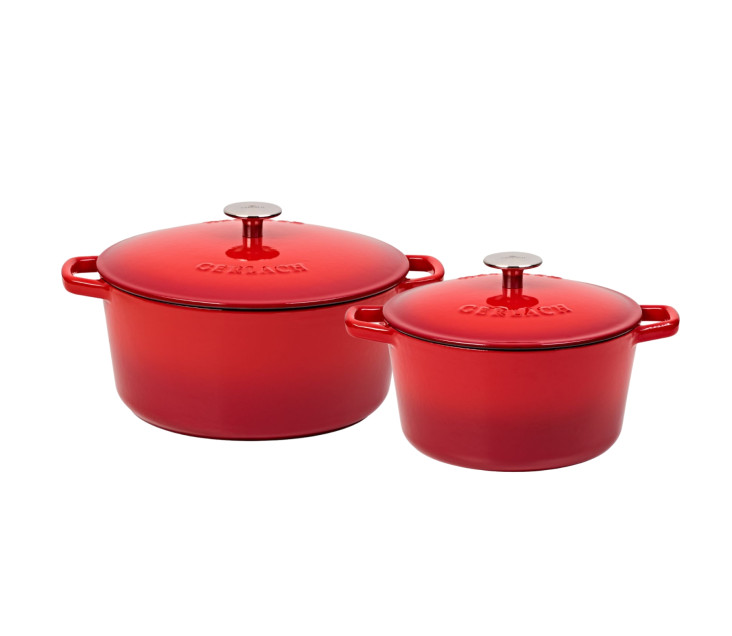 Zestaw 2 garnków żeliwnych czerwony gradient 3 i 5 l NATUR IRON