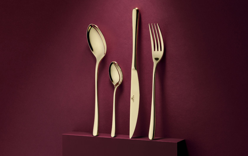 Zestaw sztućców złotych 24 szt. MUZA GOLD