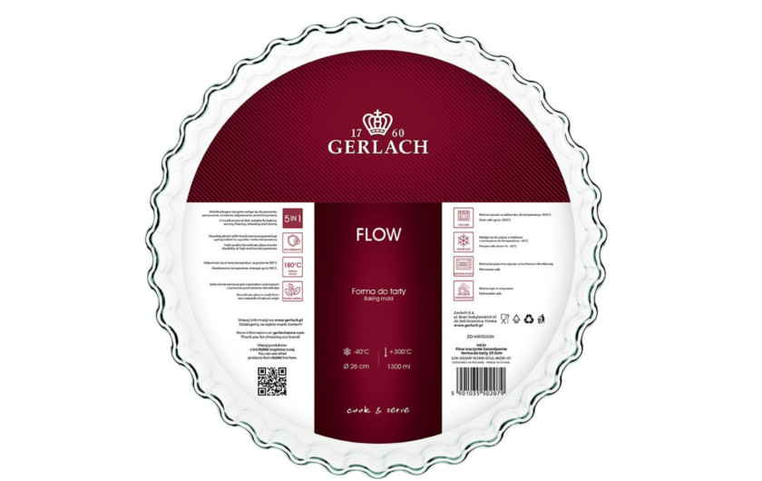 Zestaw Brytfanna żaroodporna FLOW + Żaroodporna forma do tarty FLOW
