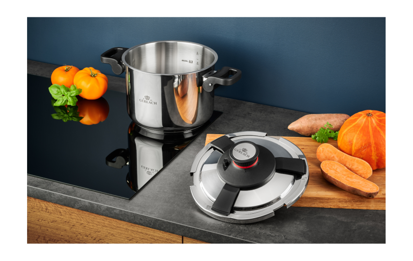 AMBIENTE Szybkowar 6,0l + Patelnia CONTRAST ThermoCoat ILAG Ultimate 28cm