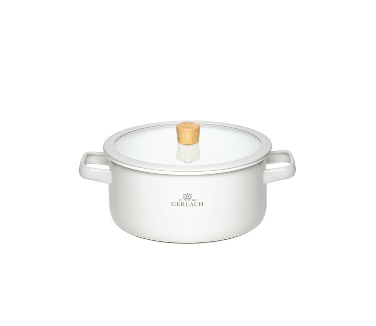 Garnek emaliowany NATUR ENAMEL biały 20 cm 3 l