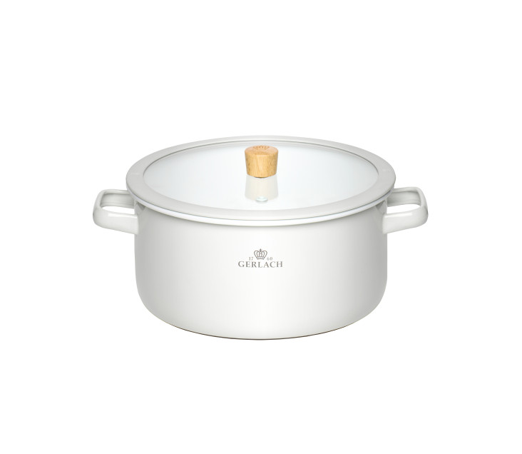 Garnek emaliowany NATUR ENAMEL biały 24 cm 5 l