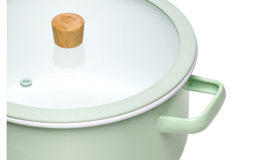 Garnek emaliowany NATUR ENAMEL pastelowo-zielony 24 cm 5 l