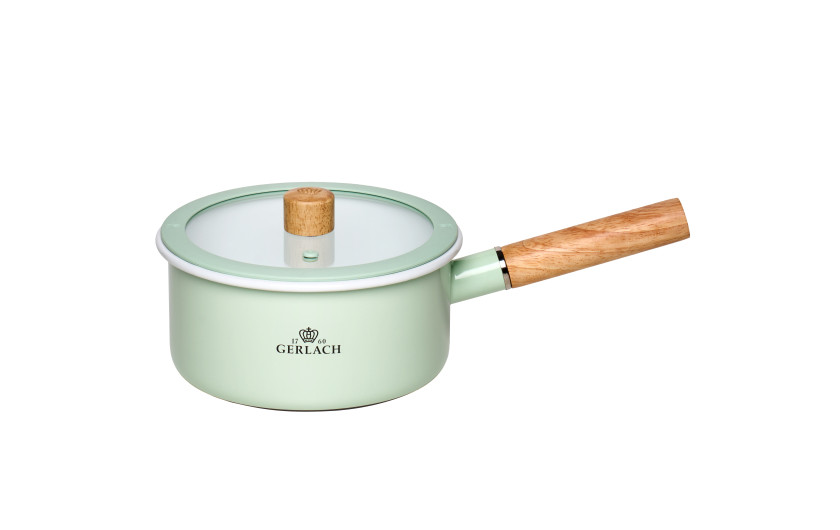Zestaw garnków emaliowanych NATUR ENAMEL pastelowozielone 6 el.
