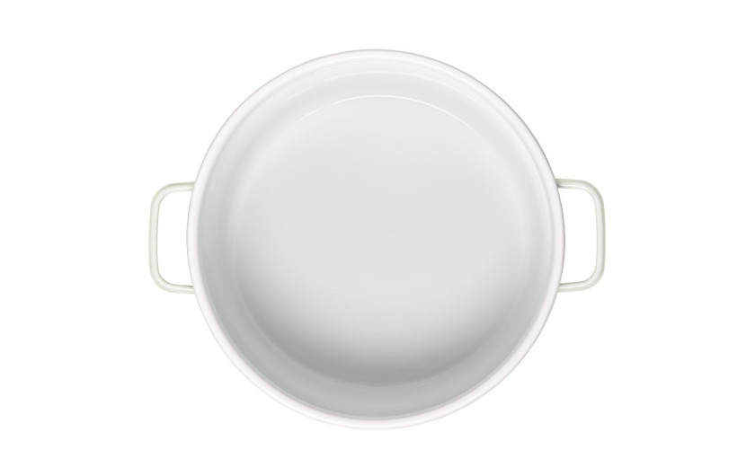 Zestaw garnków 6 el. Natur Enamel białe + 2x patelnia Ambiente Thermocoat 24/28 cm