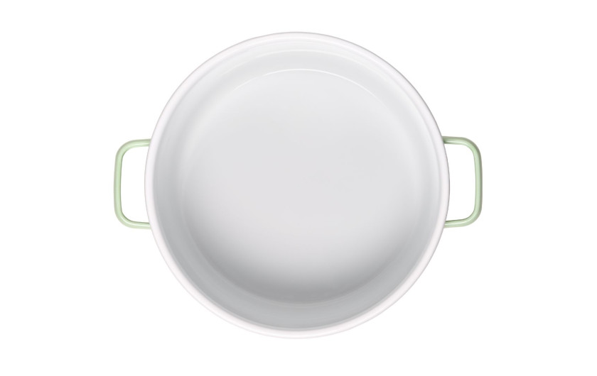 Zestaw garnków 6 el. Natur Enamel pastelowozielone + 2x patelnia Ambiente Thermocoat 24/28 cm