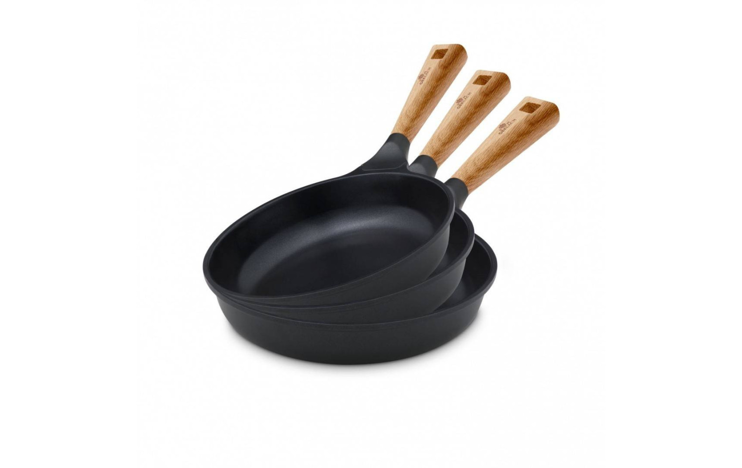 Zestaw noży w bloku + 2x garnek 24/28 cm + 3x patelnia 20/24/28cm NATUR