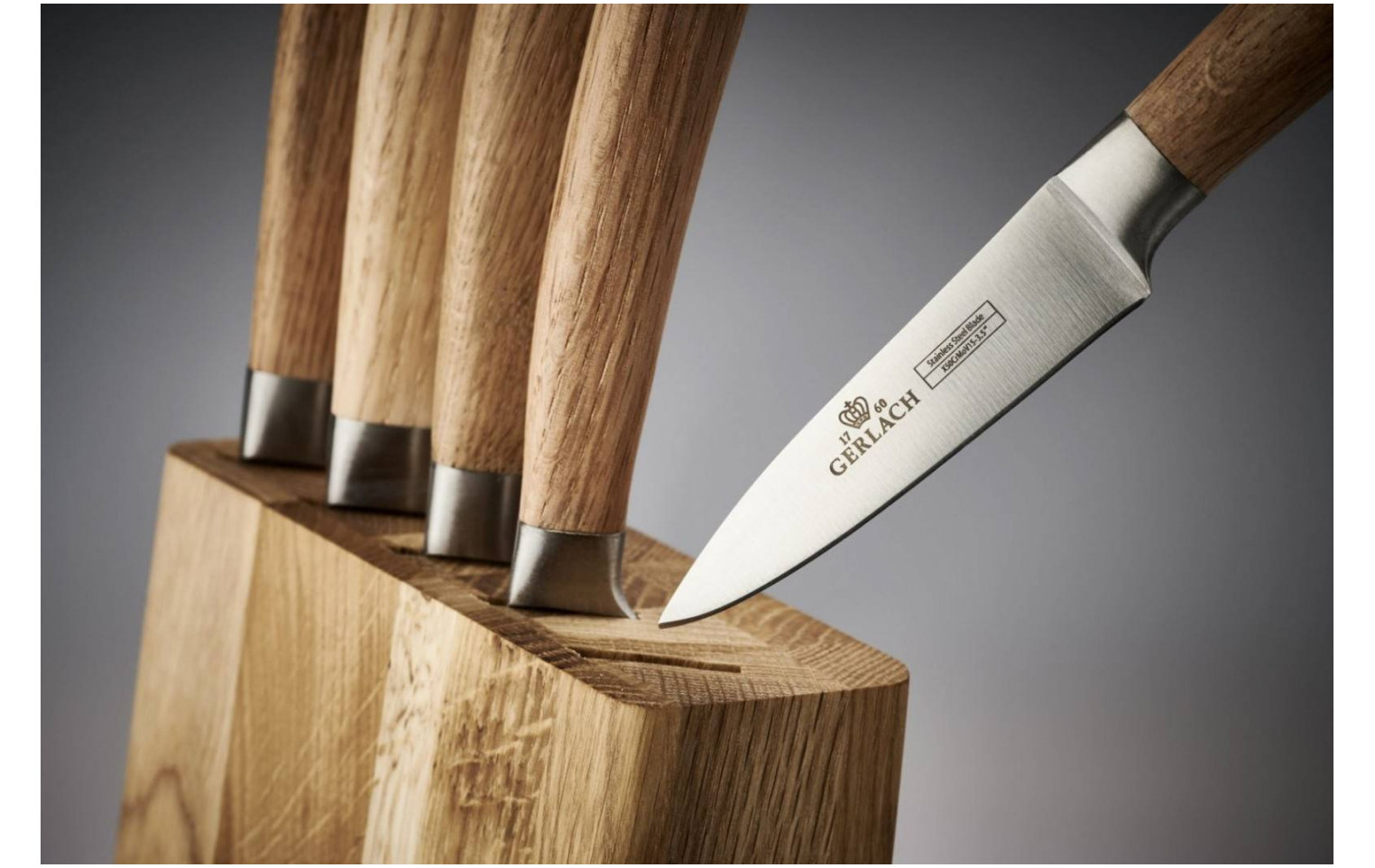Zestaw noży w bloku + 2x garnek 24/28 cm + 3x patelnia 20/24/28cm NATUR