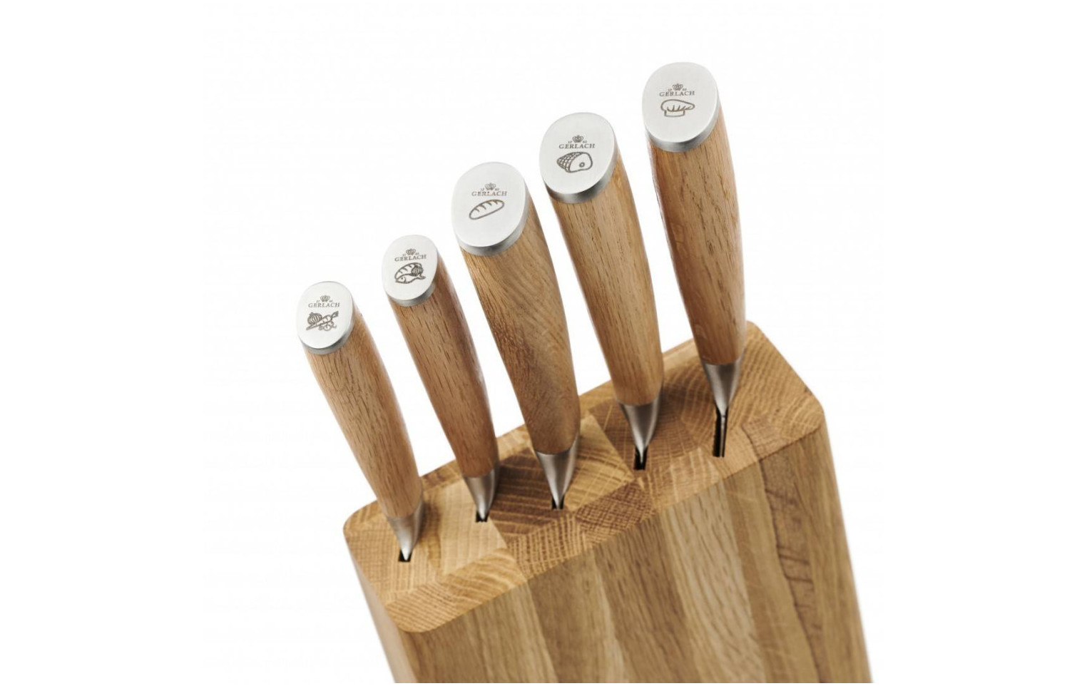 Zestaw noży w bloku + 2x garnek 24/28 cm + 3x patelnia 20/24/28cm NATUR